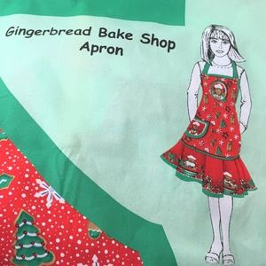 Holiday apron Gingerbread Bake Shop cotton fabric